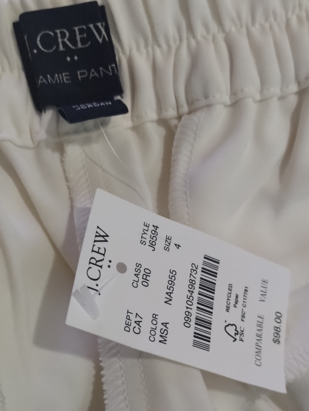 J. Crew Jamie Pants Women's 4 Stretch Waist Trouser Pockets - Picture 6 of 6